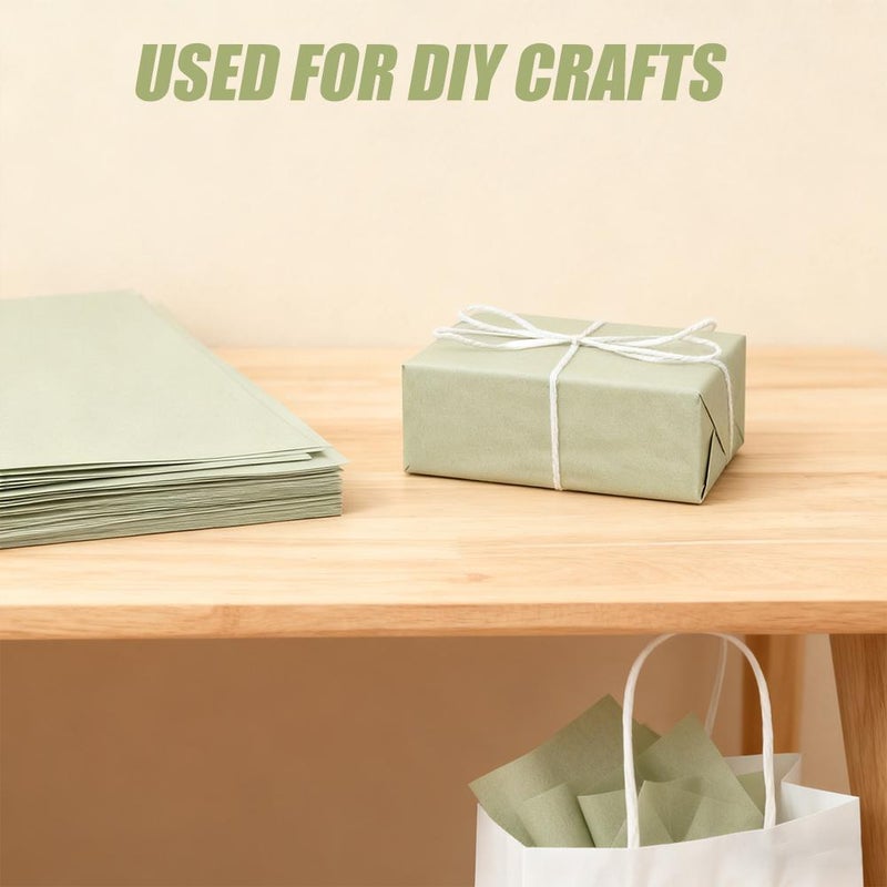50pcs Green Tissue Papers, Sage Green Wrapping Paper, Wrapping Tissue Paper for Birthday Wedding Graduation Diy Crafts Holiday Flowers (50*35cm) - Image 3